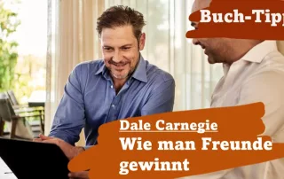 Dale Carnegie - Wie man Freunde gewinnt. Zwei Männer unterhalten sich, freundschaftlich zugeneigt.
