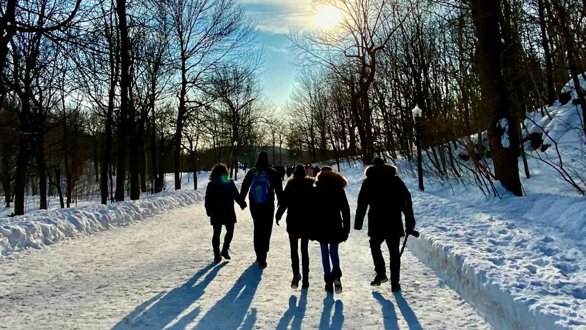Spaziergang im Schnee – Weihnachten mit Freunden Foto: Arthur auf unsplash Ein gemeinsamer Spaziergang im Schnee - Sowohl mit der Familie, als auch für Weihnachten mit Freunden. Foto: Arthur auf unsplash